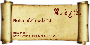 Muha Árpád névjegykártya