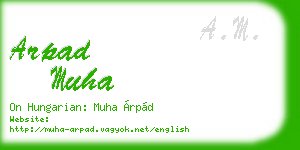 arpad muha business card
