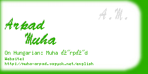 arpad muha business card